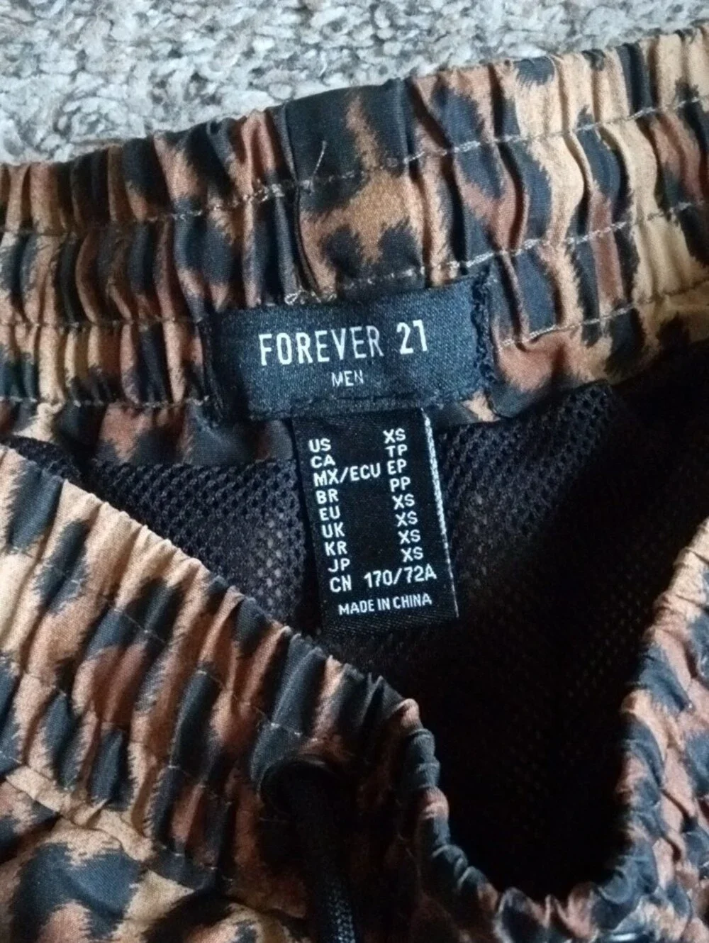 Men's Forever 21 Leopard Print Swim Shorts - Brown/Black